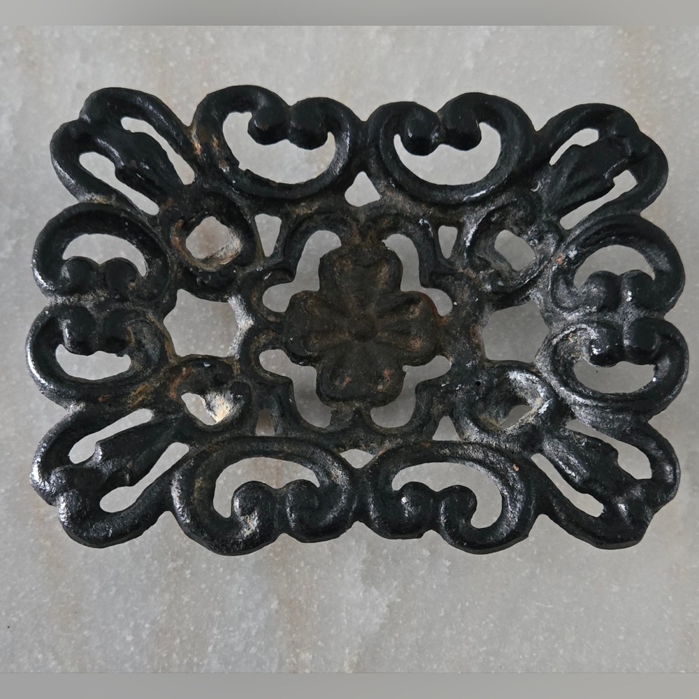 Vintage Ornate Cast Iron Soap Dish